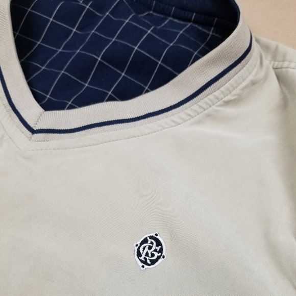 VTG 90's 00's Golf Reversible Tan / Navy Blue Chec - Picture 5 of 10